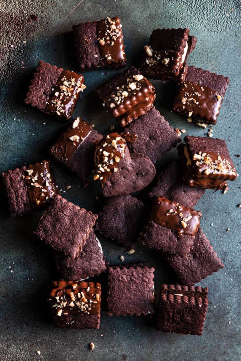 Chocolate Halva Sandwich Cookies - One Sarcastic Baker